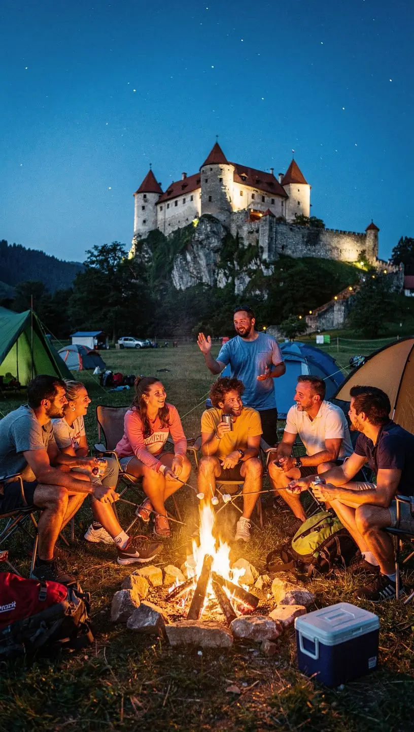An infographic showcasing peak-hour travel times for exploring various summer destinations in Slovakia.